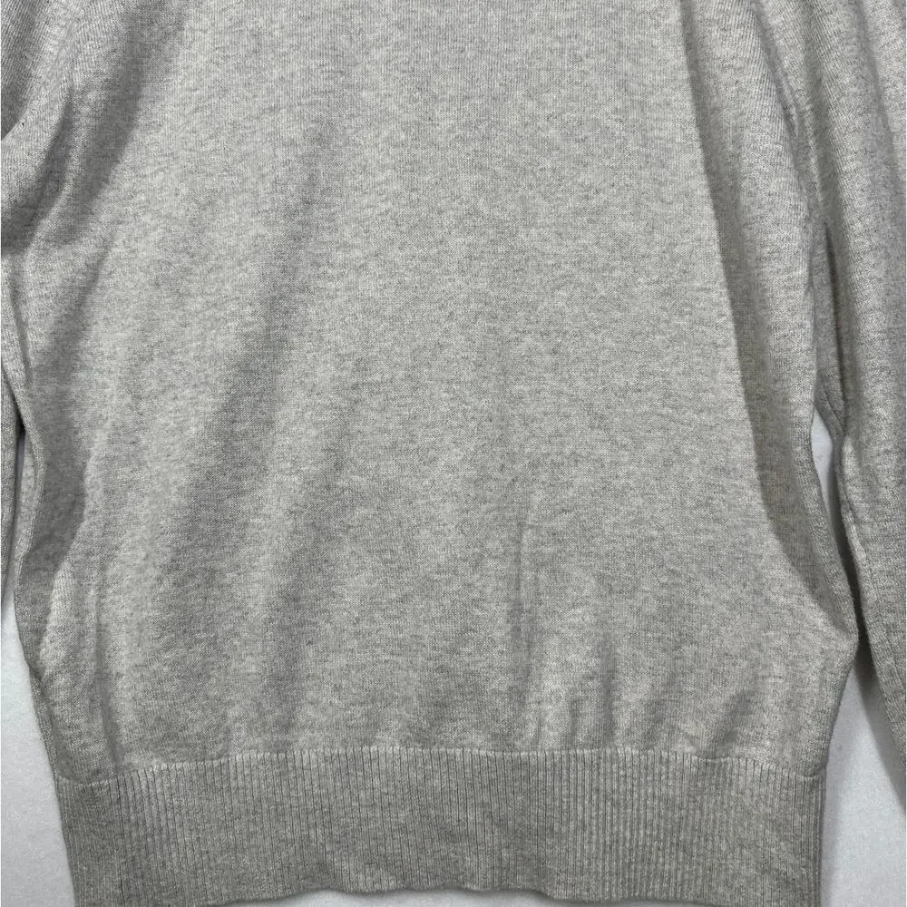 Abercrombie & Fitch Muscle Fit Sweater Gray V-Neck Cashmere Blend Logo XXL